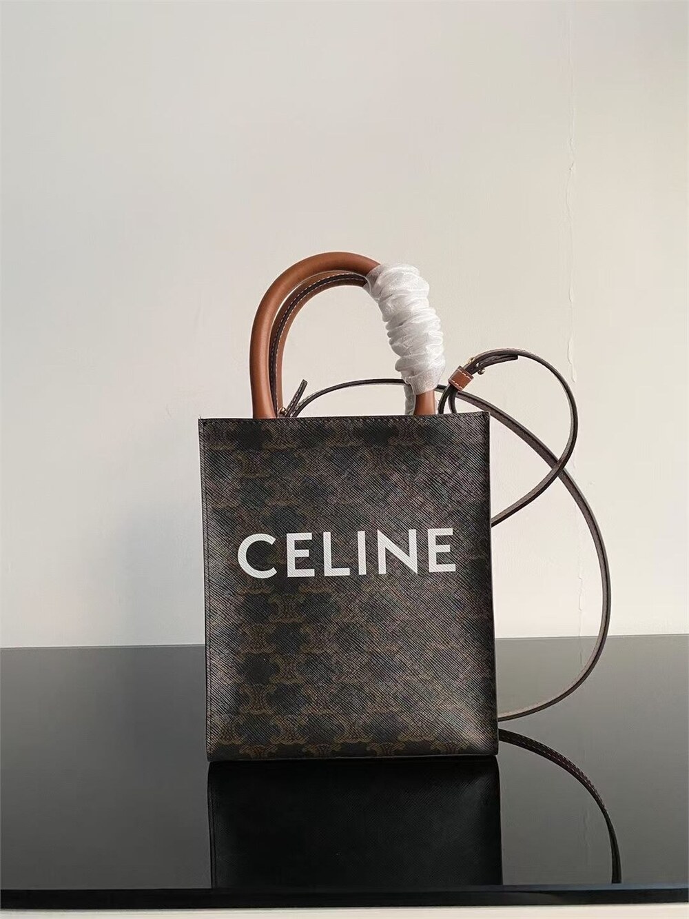 CELINE Cabas Triomphe Mini Canvas Tote Bag